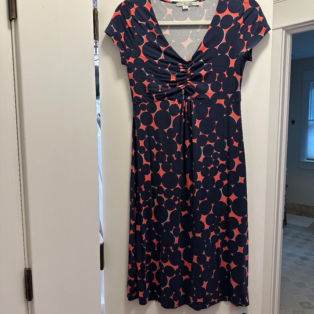 Boden Jersey Tea Dress, in Navy Shadow Spot, Size 8